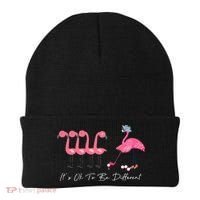 It's Ok To Be Different Funny Flamingo Golf Lover Beanie thumb 0