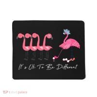 It's Ok To Be Different Funny Flamingo Golf Lover Mousepad thumb 0