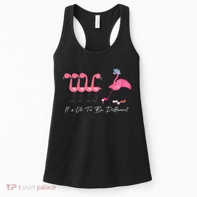 It's Ok To Be Different Funny Flamingo Golf Lover Women's Tank Top