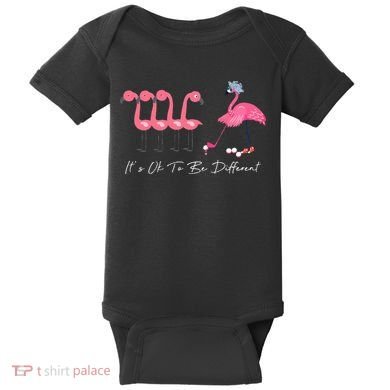 It's Ok To Be Different Funny Flamingo Golf Lover Baby Bodysuit