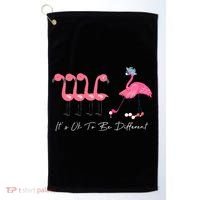 It's Ok To Be Different Funny Flamingo Golf Lover Golf Towel thumb 0