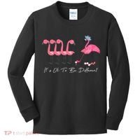 It's Ok To Be Different Funny Flamingo Golf Lover Kids Long Sleeve Shirt thumb 0