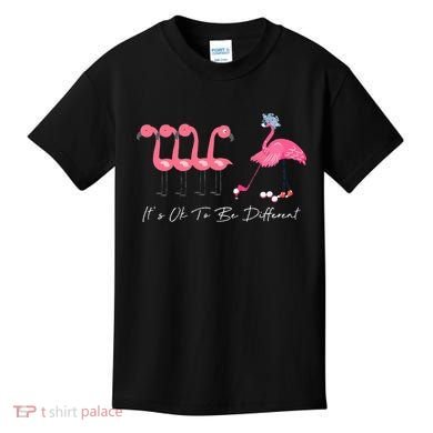It's Ok To Be Different Funny Flamingo Golf Lover Kids T-Shirt