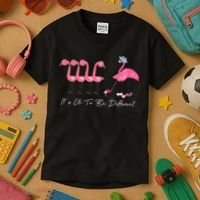 It's Ok To Be Different Funny Flamingo Golf Lover Kids T-Shirt thumb 3