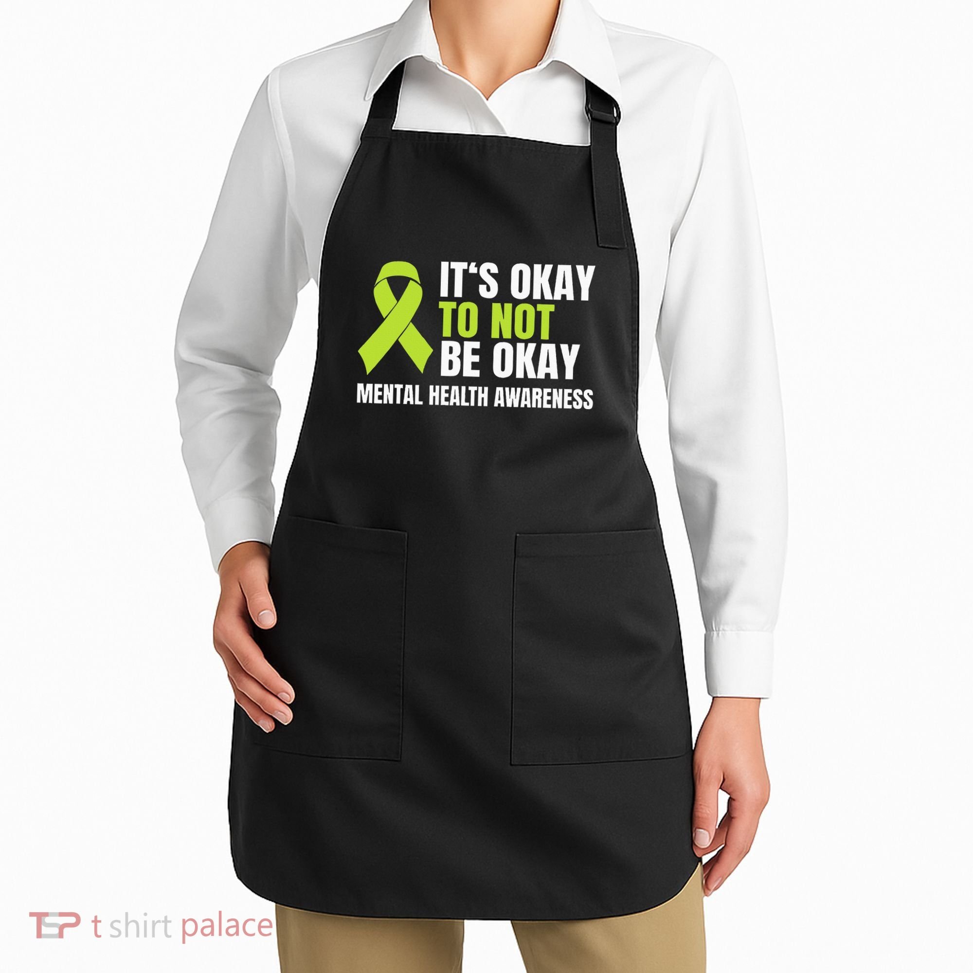 ItS Okay To Not Be Okay Mental Health Ribbon Apron