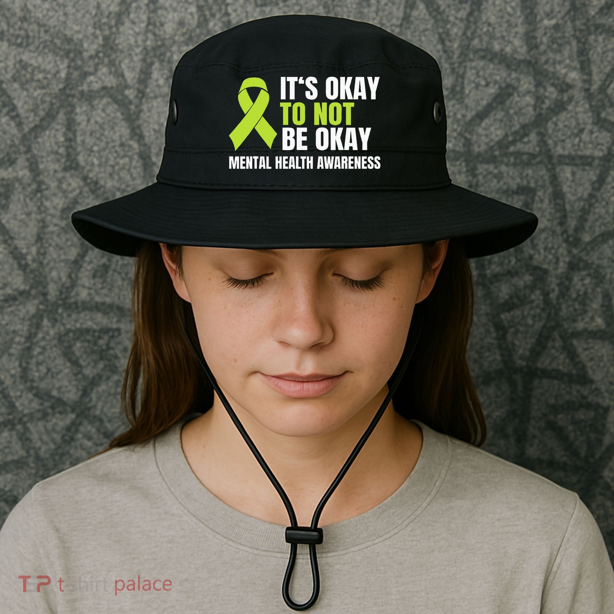 ItS Okay To Not Be Okay Mental Health Ribbon Bucket Hat