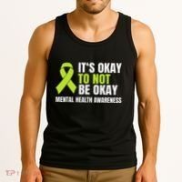ItS Okay To Not Be Okay Mental Health Ribbon Tank Top thumb 3