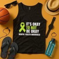 ItS Okay To Not Be Okay Mental Health Ribbon Tank Top thumb 4
