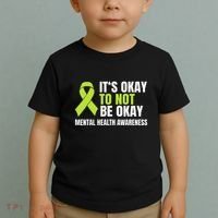 ItS Okay To Not Be Okay Mental Health Ribbon Toddler T-Shirt thumb 2