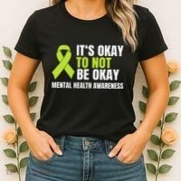 ItS Okay To Not Be Okay Mental Health Ribbon Women's T-Shirt thumb 2