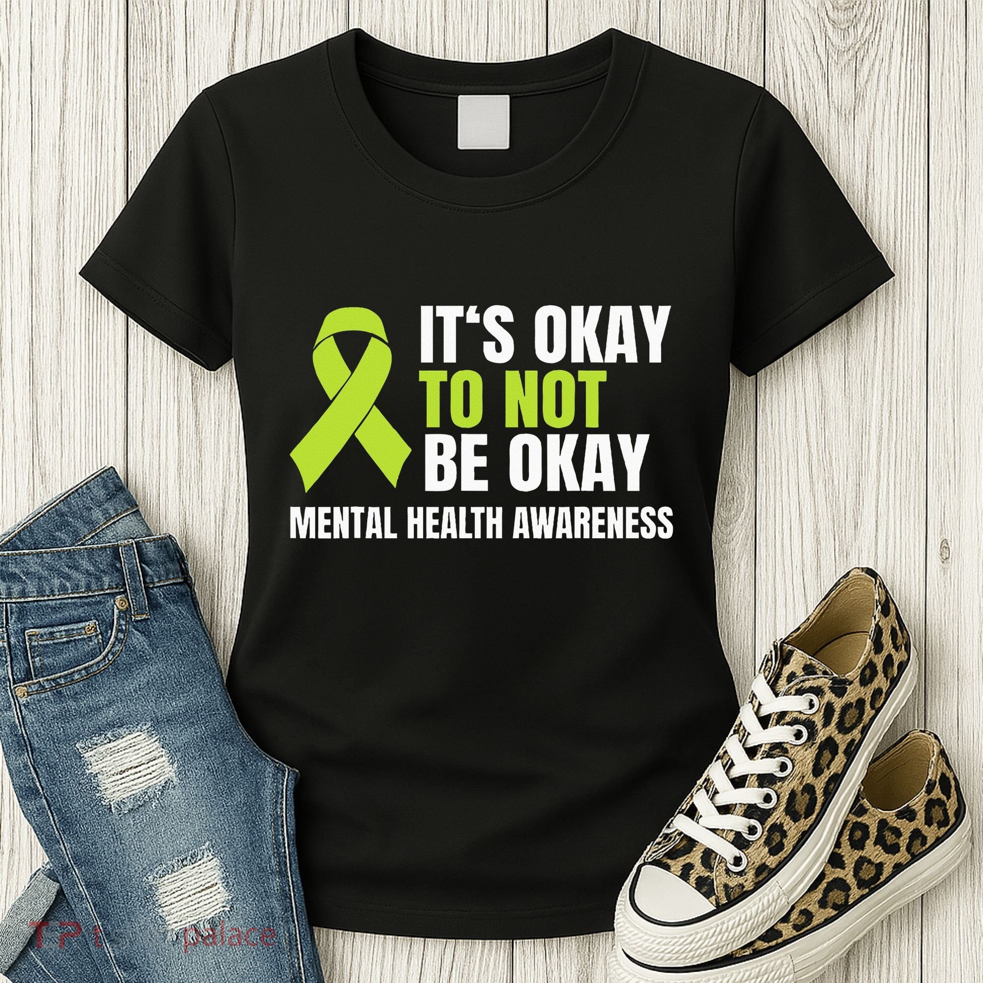 ItS Okay To Not Be Okay Mental Health Ribbon Women's T-Shirt