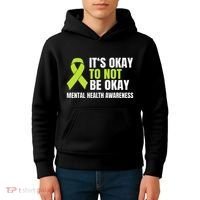 ItS Okay To Not Be Okay Mental Health Ribbon Kids Hoodie thumb 4
