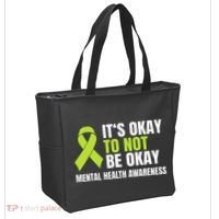 ItS Okay To Not Be Okay Mental Health Ribbon Tote Bag thumb 2