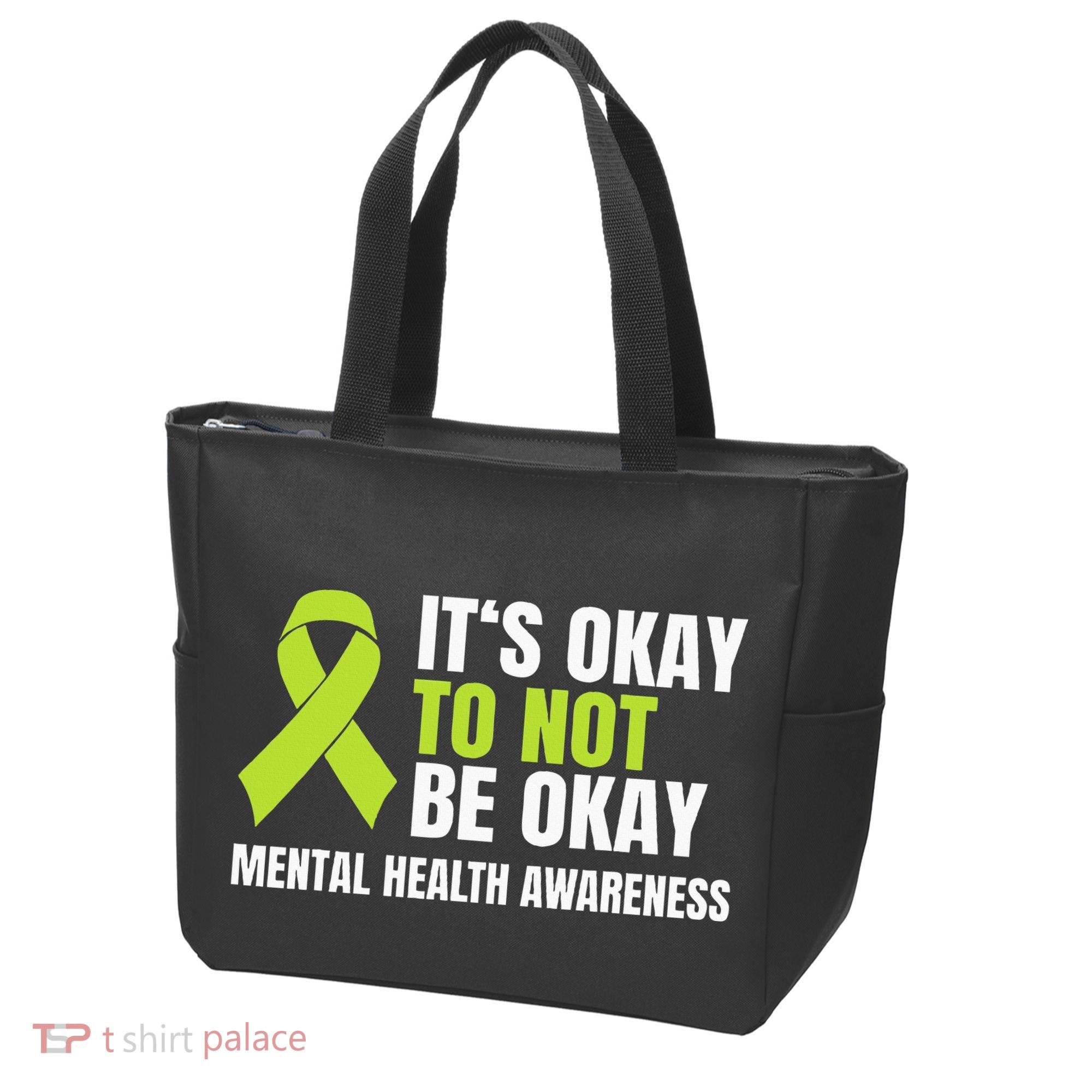 ItS Okay To Not Be Okay Mental Health Ribbon Tote Bag