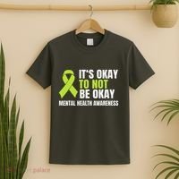ItS Okay To Not Be Okay Mental Health Ribbon T-Shirt thumb 2