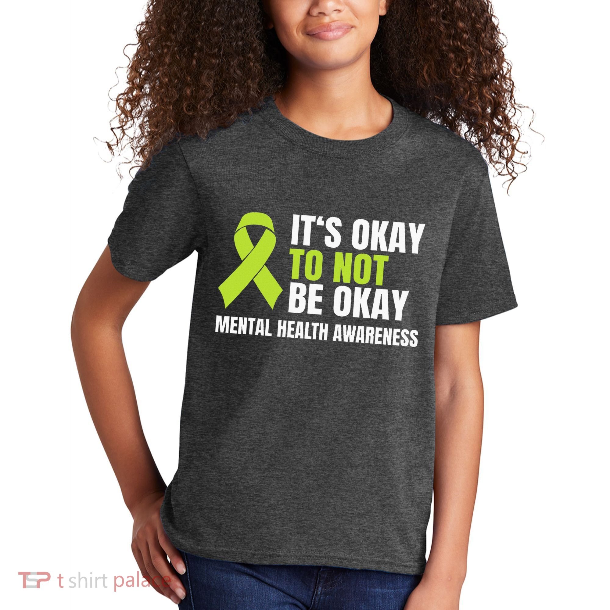 ItS Okay To Not Be Okay Mental Health Ribbon Kids T-Shirt
