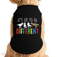 Its Ok To Be Different Autism Awareness Dinosaurs Doggie Tank thumb 0