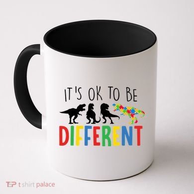 Its Ok To Be Different Autism Awareness Dinosaurs Coffee Mug