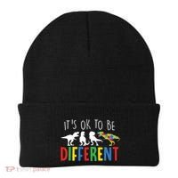 Its Ok To Be Different Autism Awareness Dinosaurs Beanie thumb 0