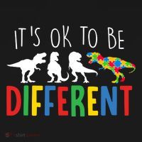 Its Ok To Be Different Autism Awareness Dinosaurs Pajama Set thumb 2