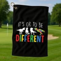 Its Ok To Be Different Autism Awareness Dinosaurs Golf Towel thumb 1