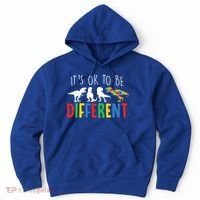 Its Ok To Be Different Autism Awareness Dinosaurs Hoodie thumb 0