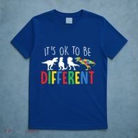 Its Ok To Be Different Autism Awareness Dinosaurs T-Shirt thumb 5