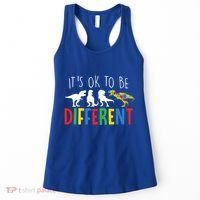 Its Ok To Be Different Autism Awareness Dinosaurs Women's Tank Top thumb 0