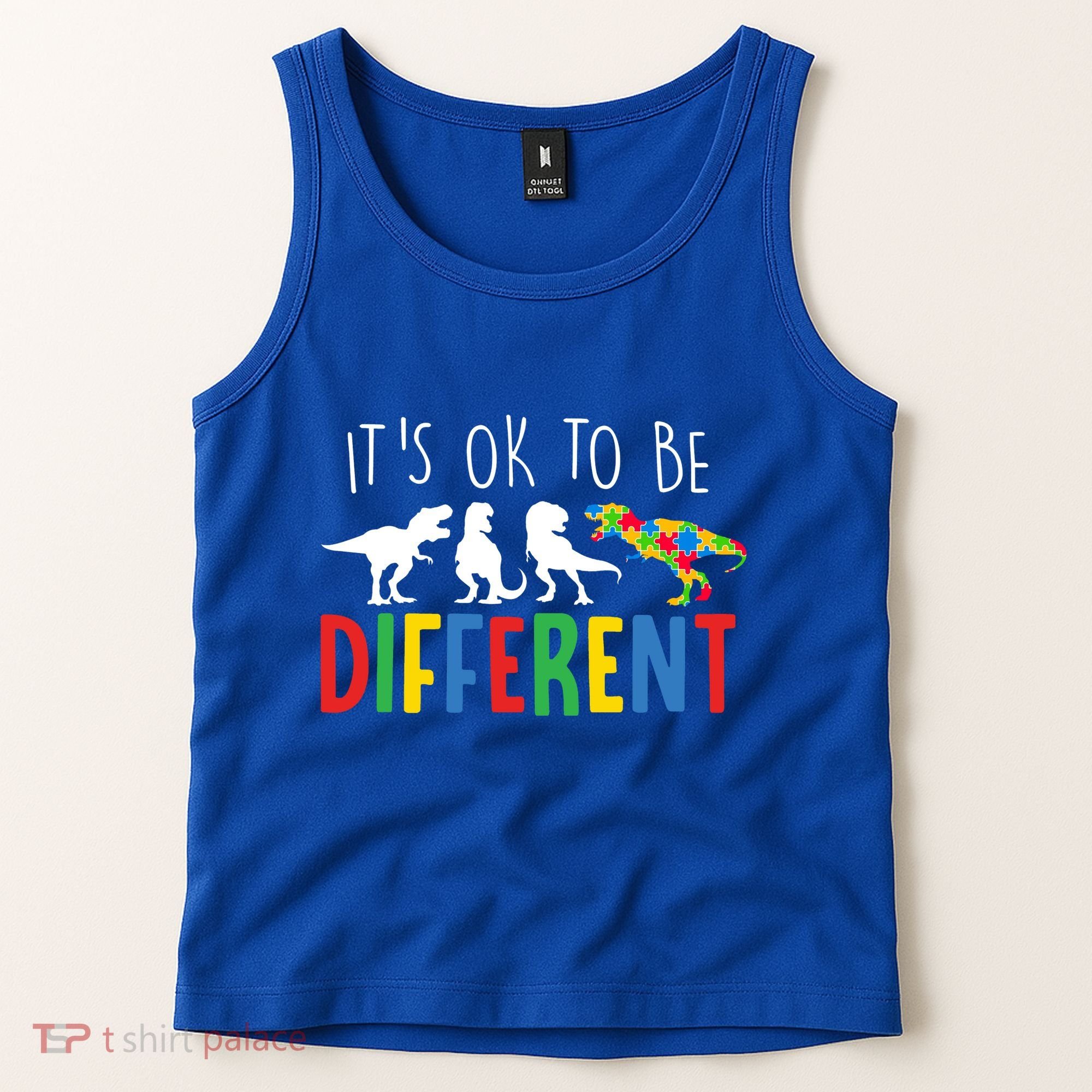 Its Ok To Be Different Autism Awareness Dinosaurs Tank Top