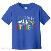 Its Ok To Be Different Autism Awareness Dinosaurs Toddler T-Shirt thumb 0