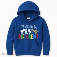 Its Ok To Be Different Autism Awareness Dinosaurs Kids Hoodie thumb 0