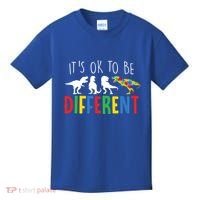 Its Ok To Be Different Autism Awareness Dinosaurs Kids T-Shirt thumb 0