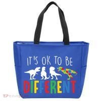 Its Ok To Be Different Autism Awareness Dinosaurs Tote Bag thumb 0