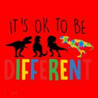 Its Ok To Be Different Autism Awareness Dinosaurs Santa Hat thumb 1