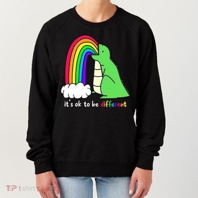 It's Ok To Be Different Autism Awareness Dinosaur Women's Sweatshirt