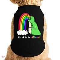 It's Ok To Be Different Autism Awareness Dinosaur Doggie Tank thumb 0