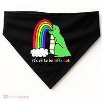 It's Ok To Be Different Autism Awareness Dinosaur USA-Made Doggie Bandana thumb 0