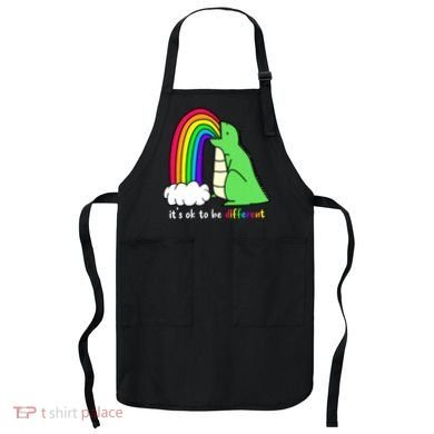 It's Ok To Be Different Autism Awareness Dinosaur Apron