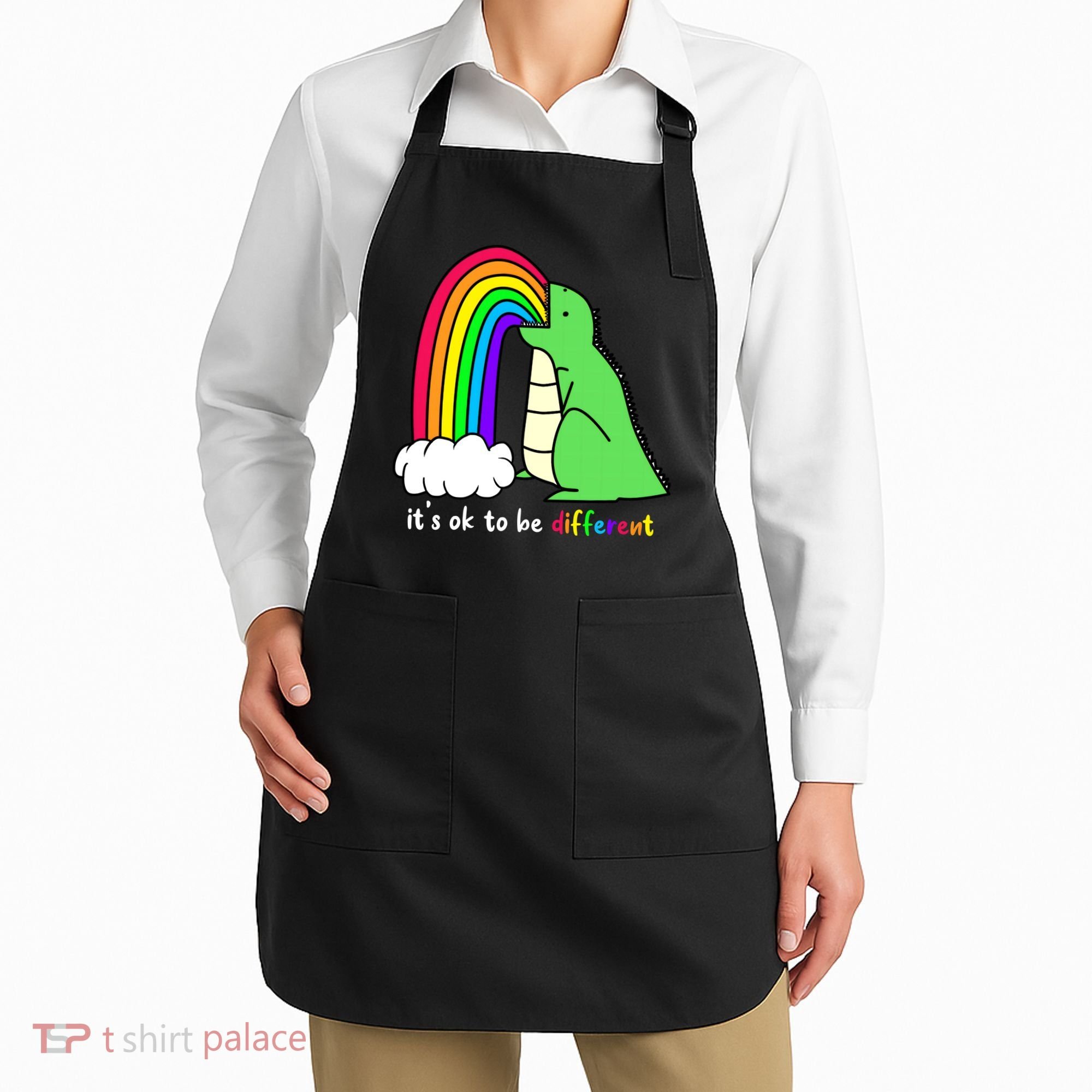It's Ok To Be Different Autism Awareness Dinosaur Apron