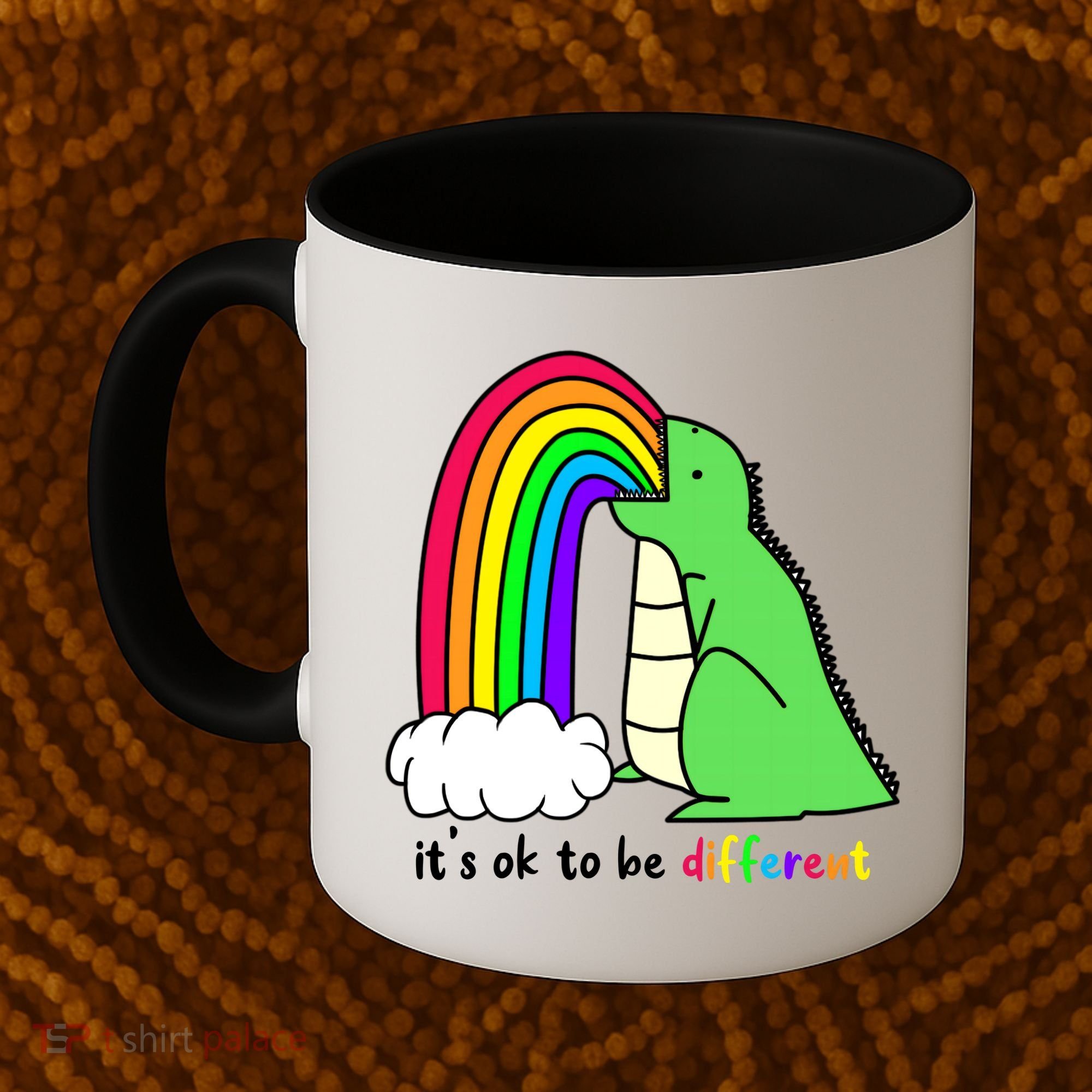 It's Ok To Be Different Autism Awareness Dinosaur Coffee Mug