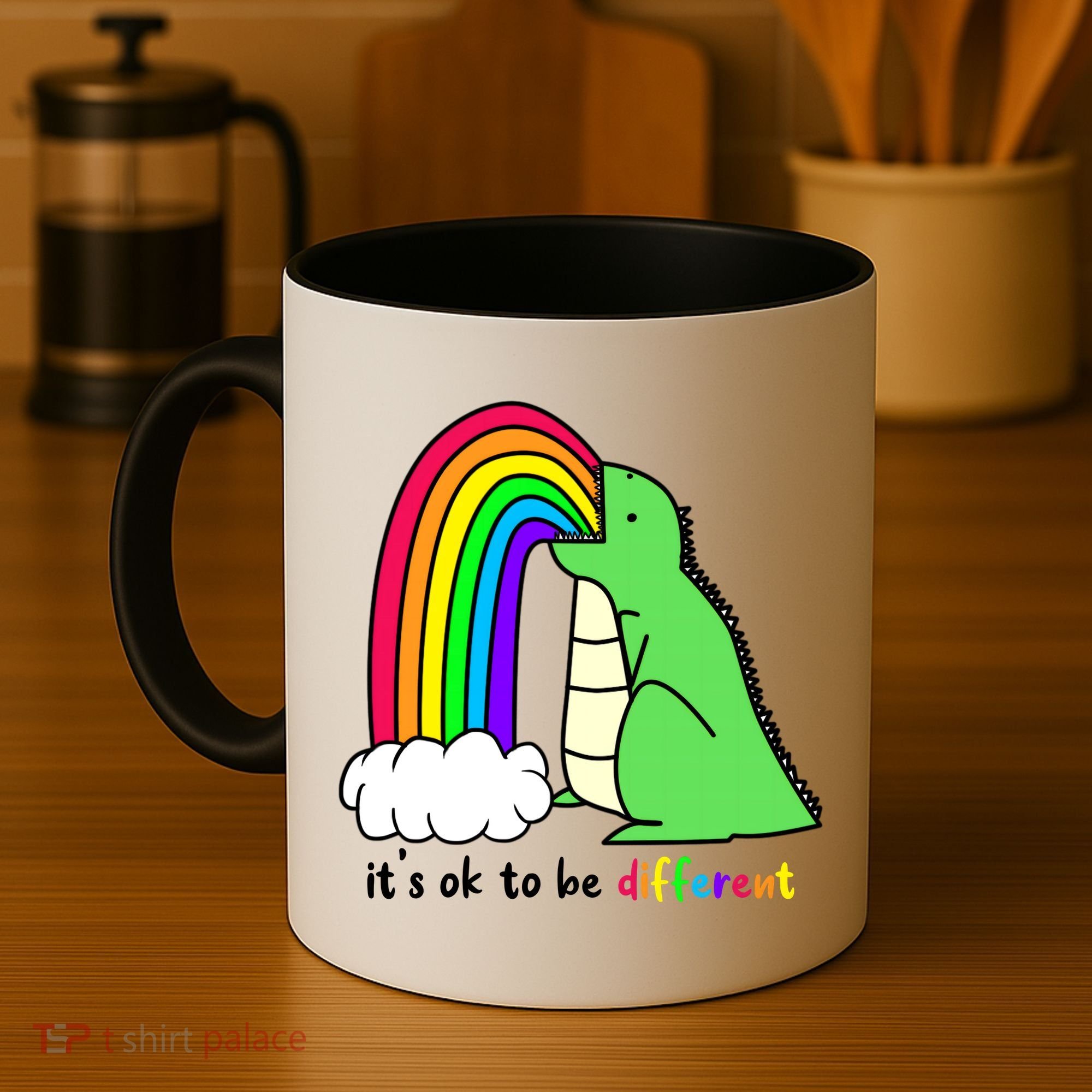 It's Ok To Be Different Autism Awareness Dinosaur Coffee Mug