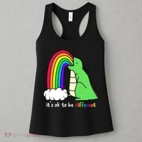 It's Ok To Be Different Autism Awareness Dinosaur Women's Tank Top thumb 3