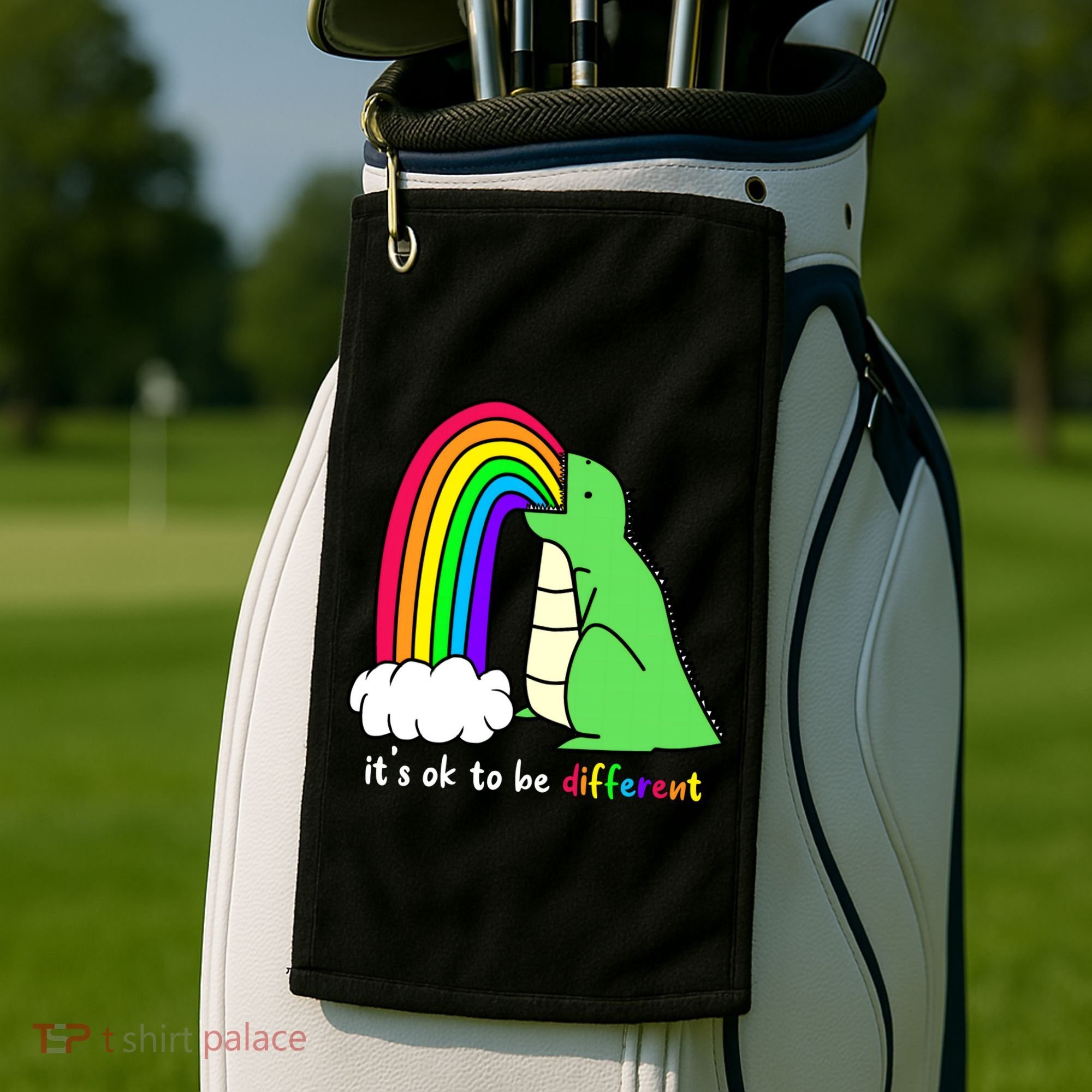 It's Ok To Be Different Autism Awareness Dinosaur Golf Towel