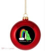 It's Ok To Be Different Autism Awareness Dinosaur Plastic Christmas Ball Ornament thumb 0
