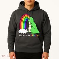 It's Ok To Be Different Autism Awareness Dinosaur Hoodie thumb 2