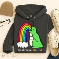 It's Ok To Be Different Autism Awareness Dinosaur Hoodie thumb 4