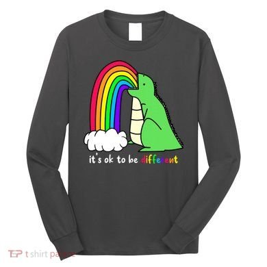 It's Ok To Be Different Autism Awareness Dinosaur Long Sleeve Shirt