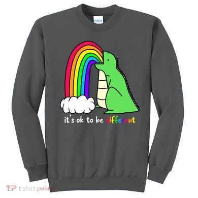 It's Ok To Be Different Autism Awareness Dinosaur Sweatshirt