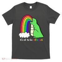 It's Ok To Be Different Autism Awareness Dinosaur T-Shirt thumb 0
