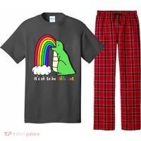 It's Ok To Be Different Autism Awareness Dinosaur Pajama Set thumb 0